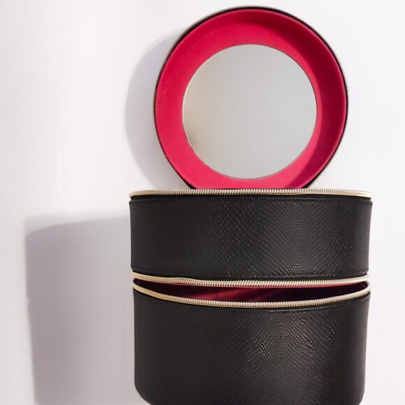 Lancôme Paris Makeup Train Case – Black & Fuchsia – Mirror – 2 compartments - Picture 4 of 11